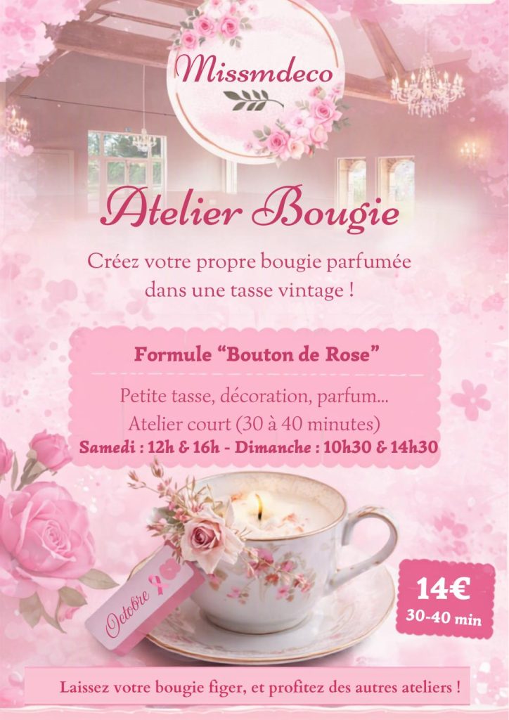 Atelier de création d’une bougie parfumée dans une tasse vintage