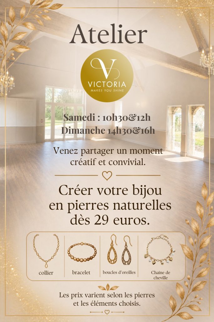 Atelier de création de bijoux Victoria au Château de Contremoret